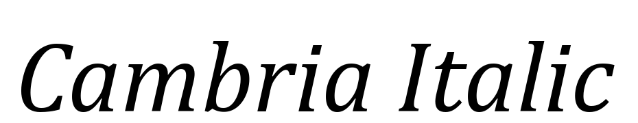 Cambria Italic Schrift Herunterladen Kostenlos